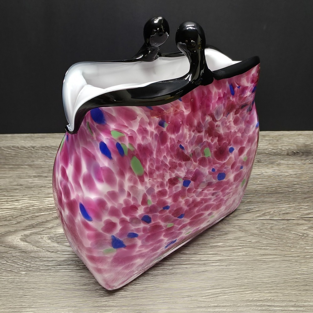 Vintage Murano Style Handblown Glass Snap Purse - Very Heavy Excellent Quality